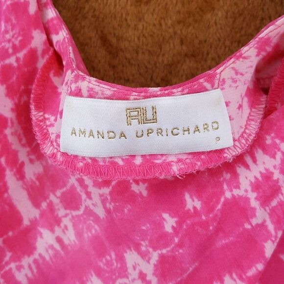 AMANDA UPRICHARD Top Womens Petite P Pink Tie Dye Pullover Camisole Tank Silk - Picture 3 of 9